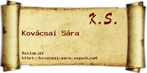 Kovácsai Sára névjegykártya